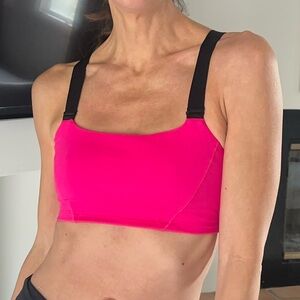 ALO Yoga Hot Pink and Black Sports Bra